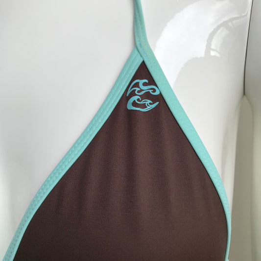 Billabong Bikini - Chocolate Brown & mint Reversible Triangle top swimsuit