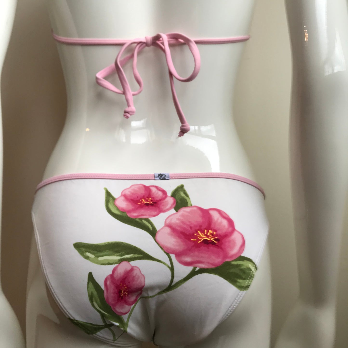 Billabong Bikini Pink & White Floral Print low rise triangle top swimsuit