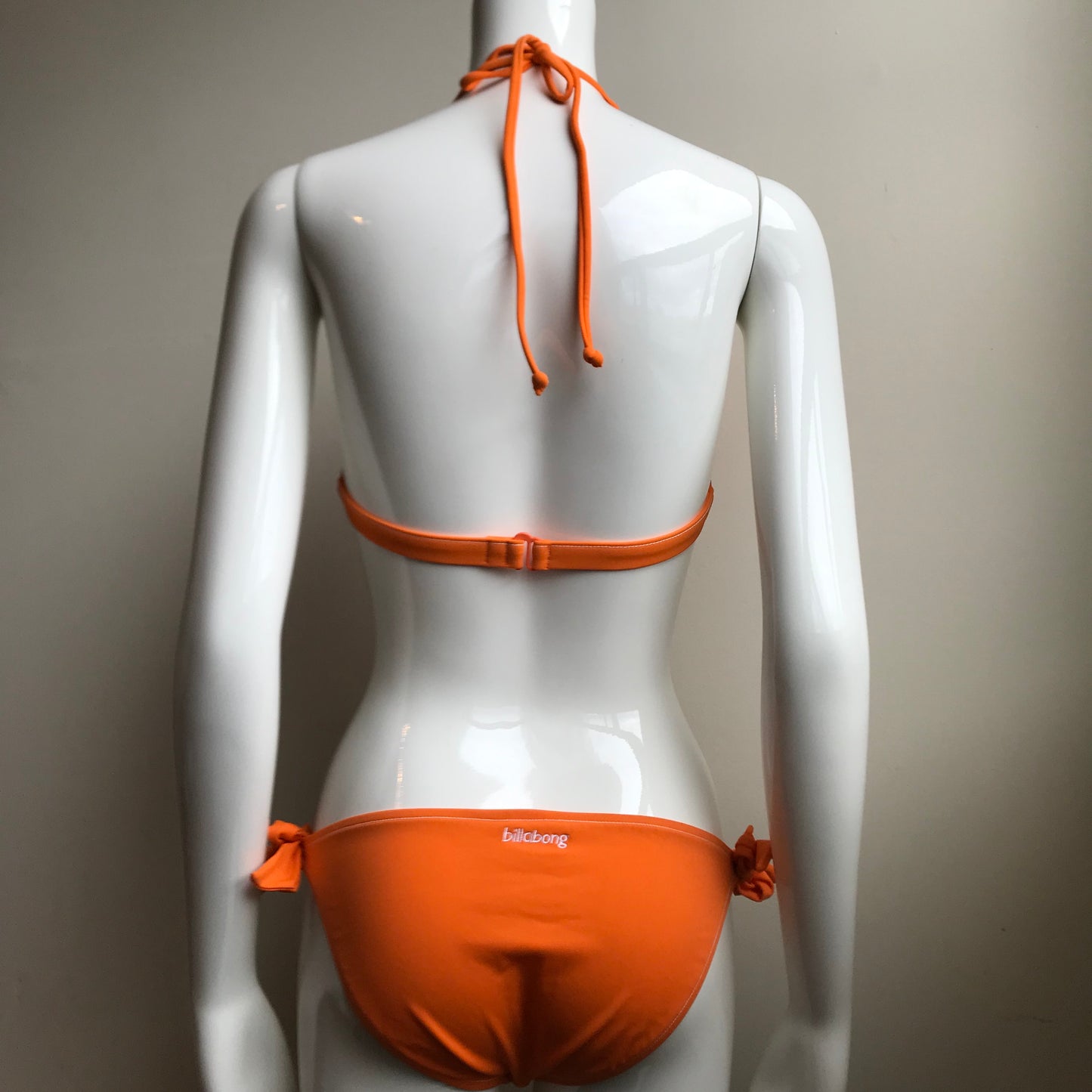 Billabong Bikini Solid Orange Halter top low rise Swimsuit