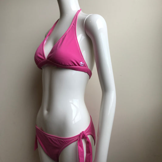Billabong Bikini Solid Pink Halter top low rise swimsuit