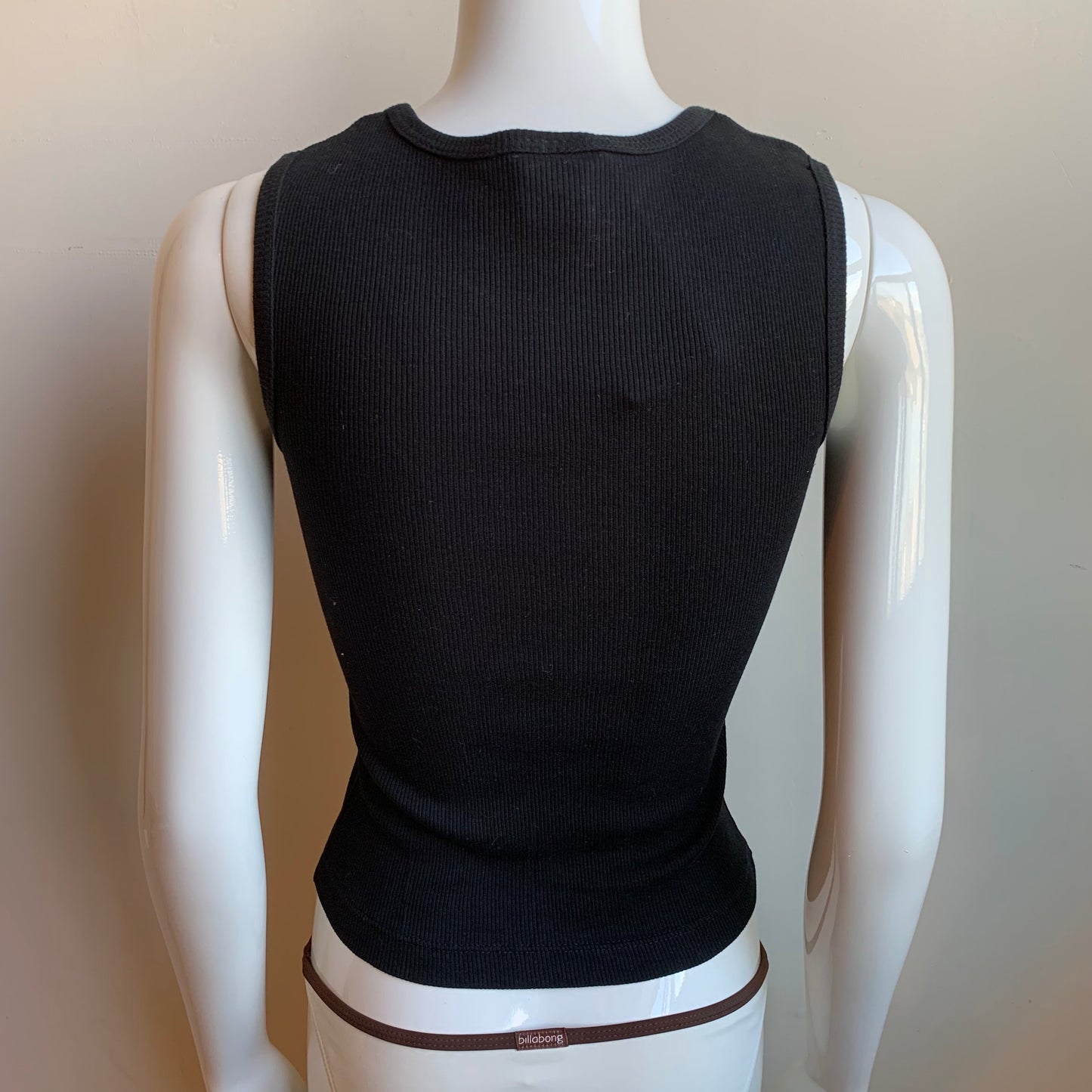 Billabong black ribbed cotton ribbed tank top