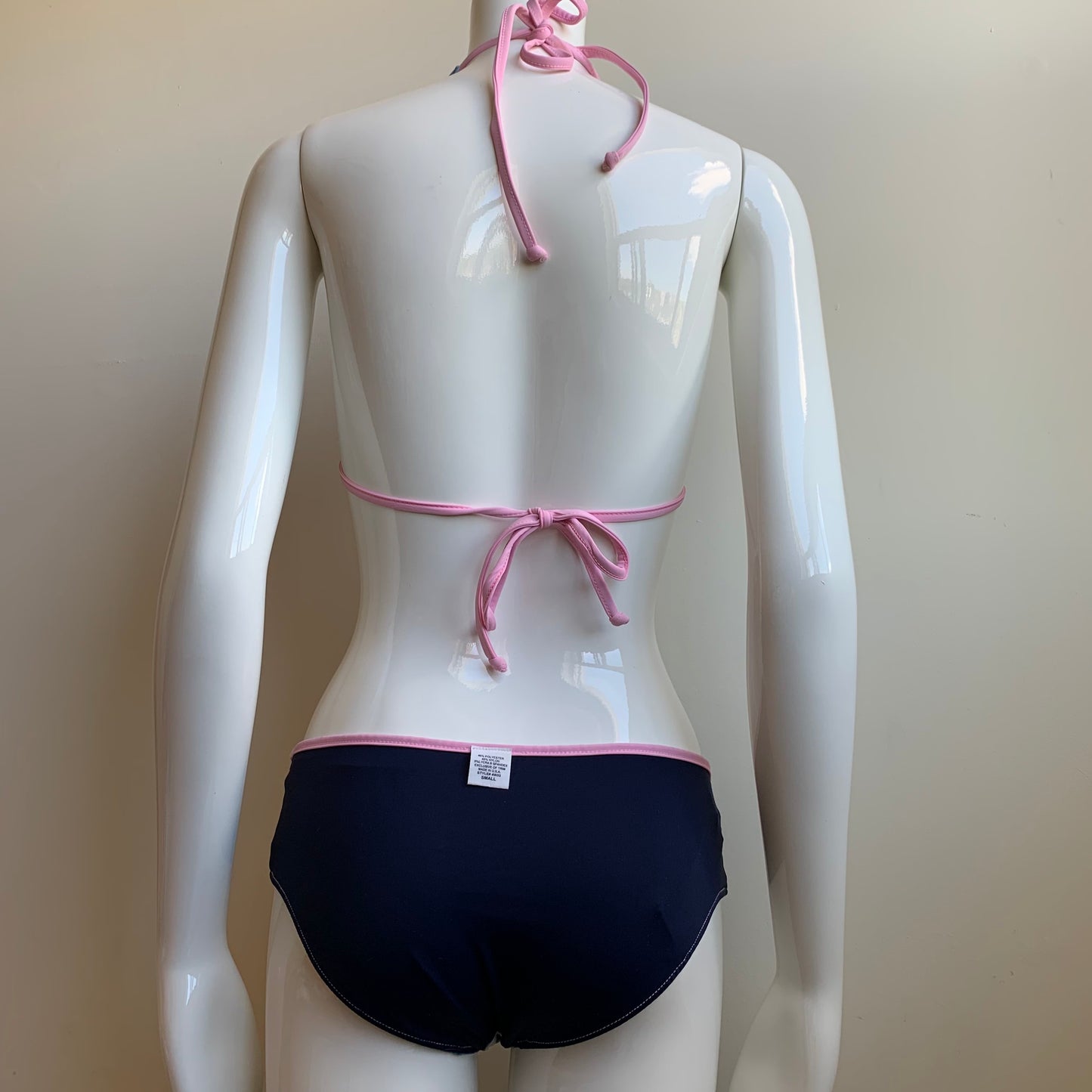 Aaron Chang Vintage Stripe Wave Scenic Photo Print Halter Bikini