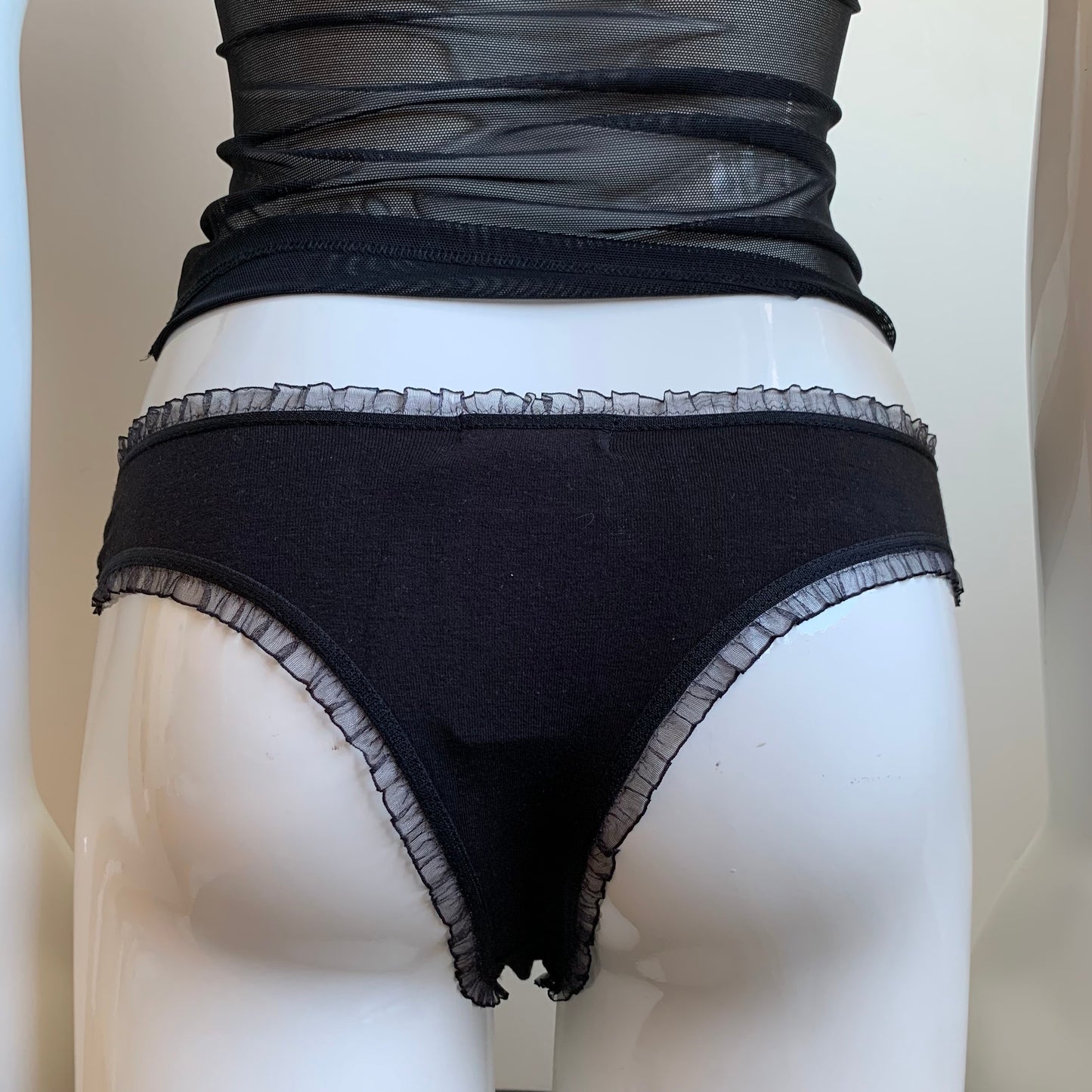 Playboy Lingerie set of 3 black weekend logo bunny lace thong underwear