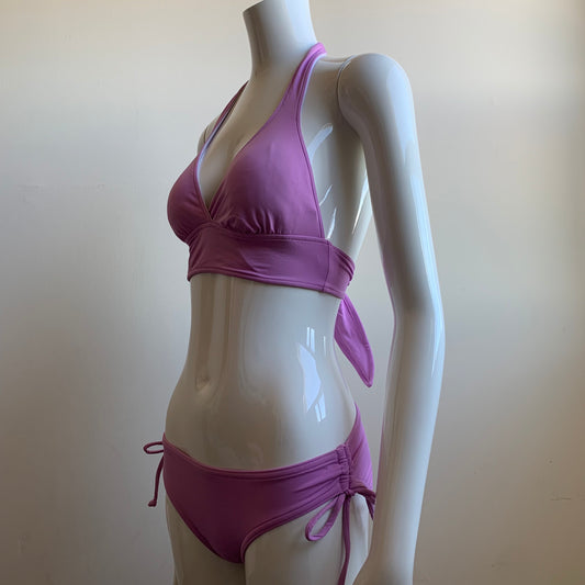 Anne Cole Lilac purple banded halter bikini