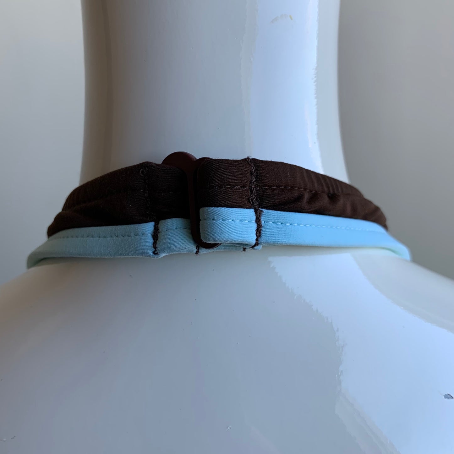 Leilani brown & aqua belted full coverage halter bikini