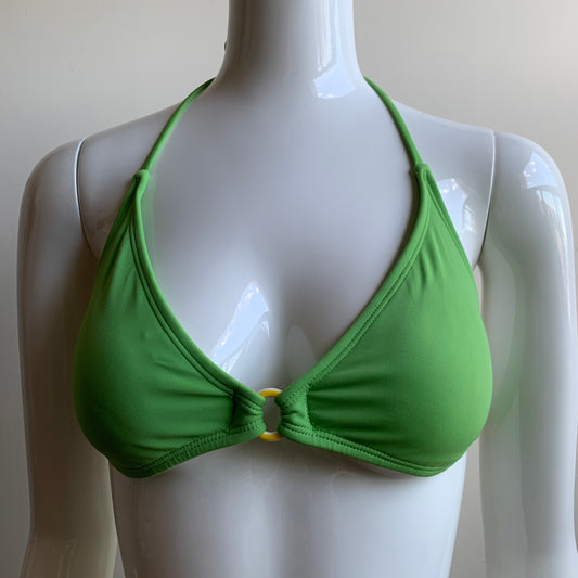Billabong Bikini solid green ring halter top Swimsuit