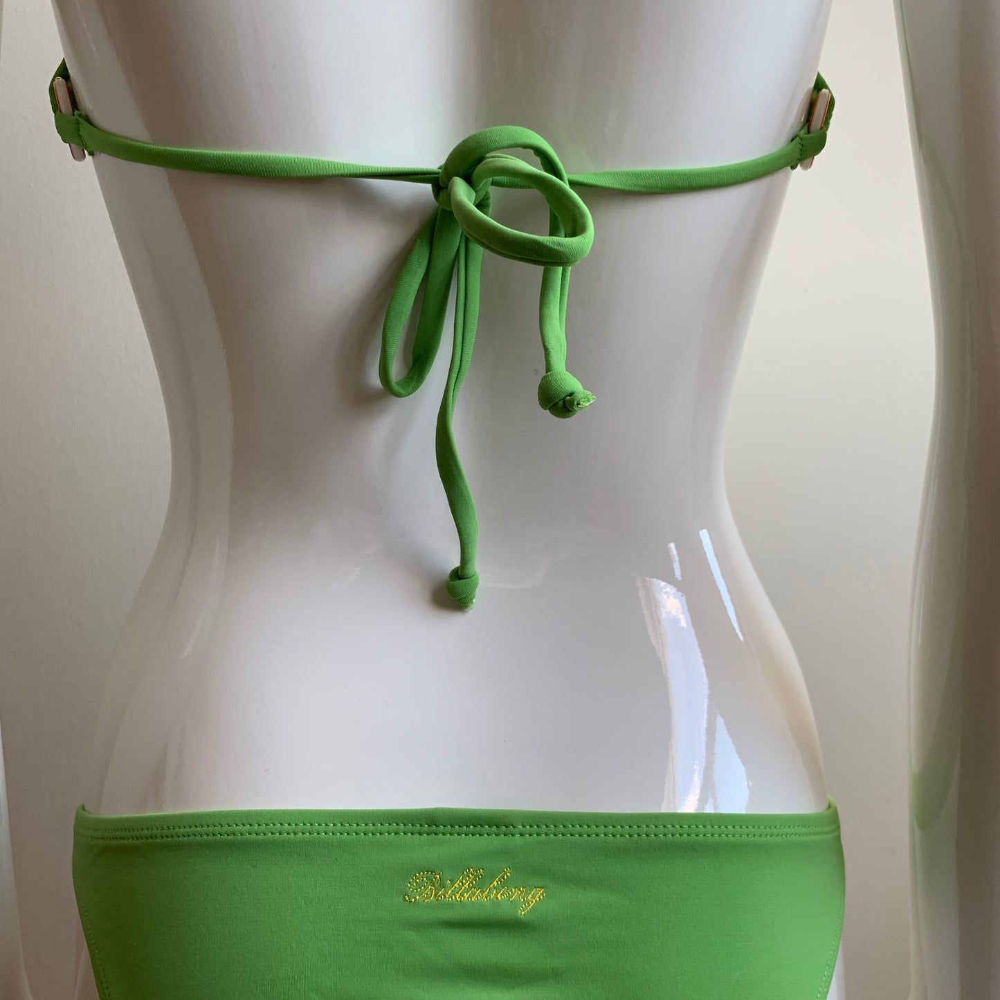 Billabong Bikini solid green ring halter top Swimsuit