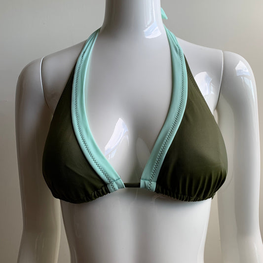 Billabong Bikini solid olive & mint green halter top swimsuit