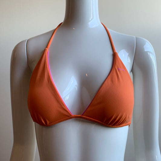 Guess pink & orange solid reversible bikini