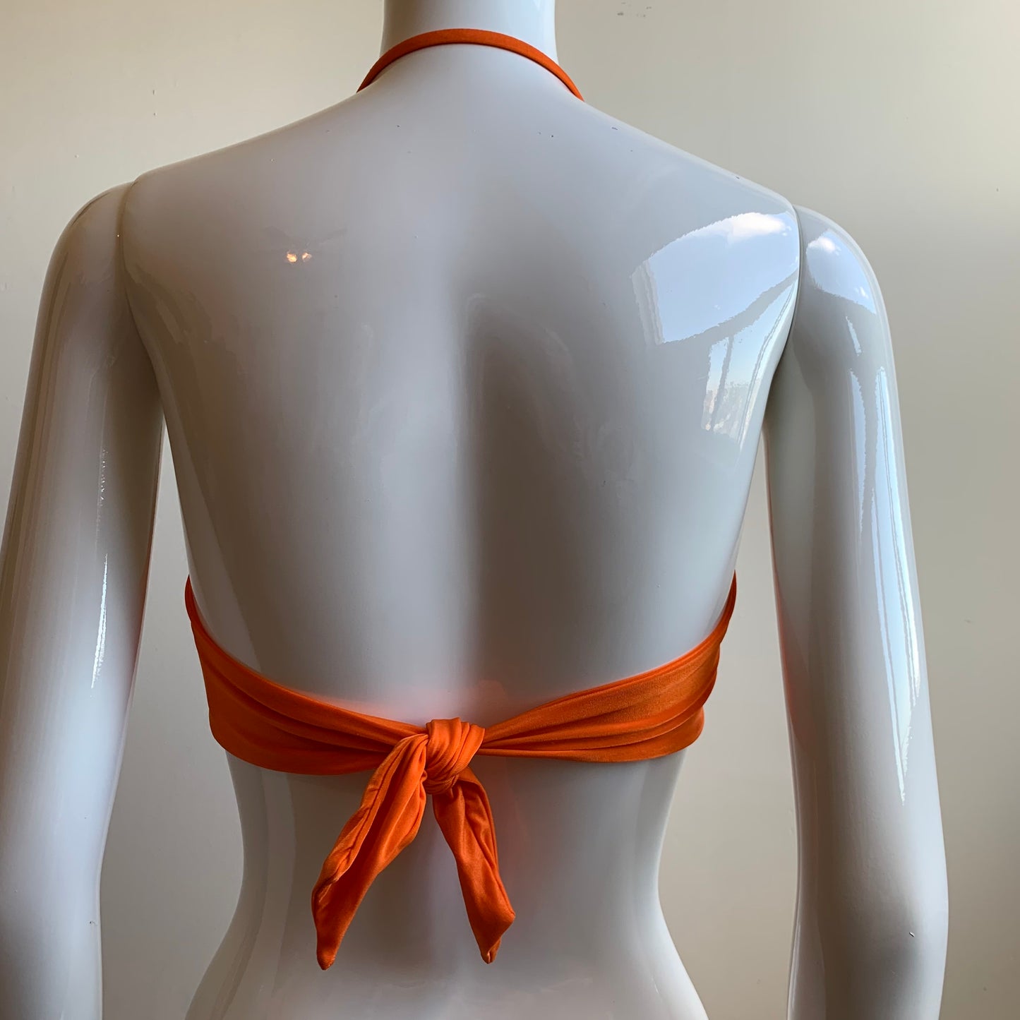Raisins orange solid bandeau strapless bikini top