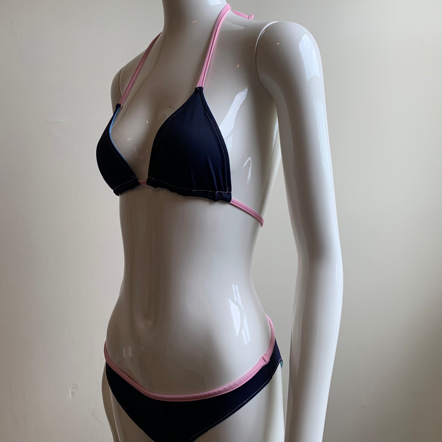 Aaron Chang blue & pink wave reversible classic bottom bikini