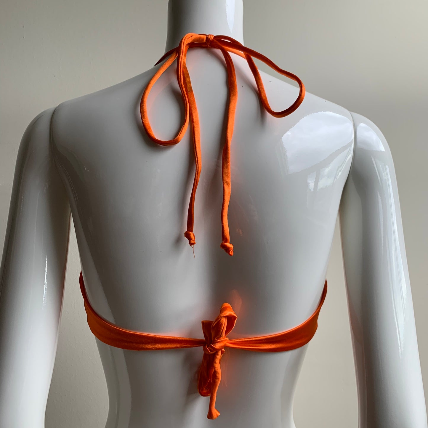 Sauvage california Orange satin bikini Large top & Small Bottom Luxury bikini