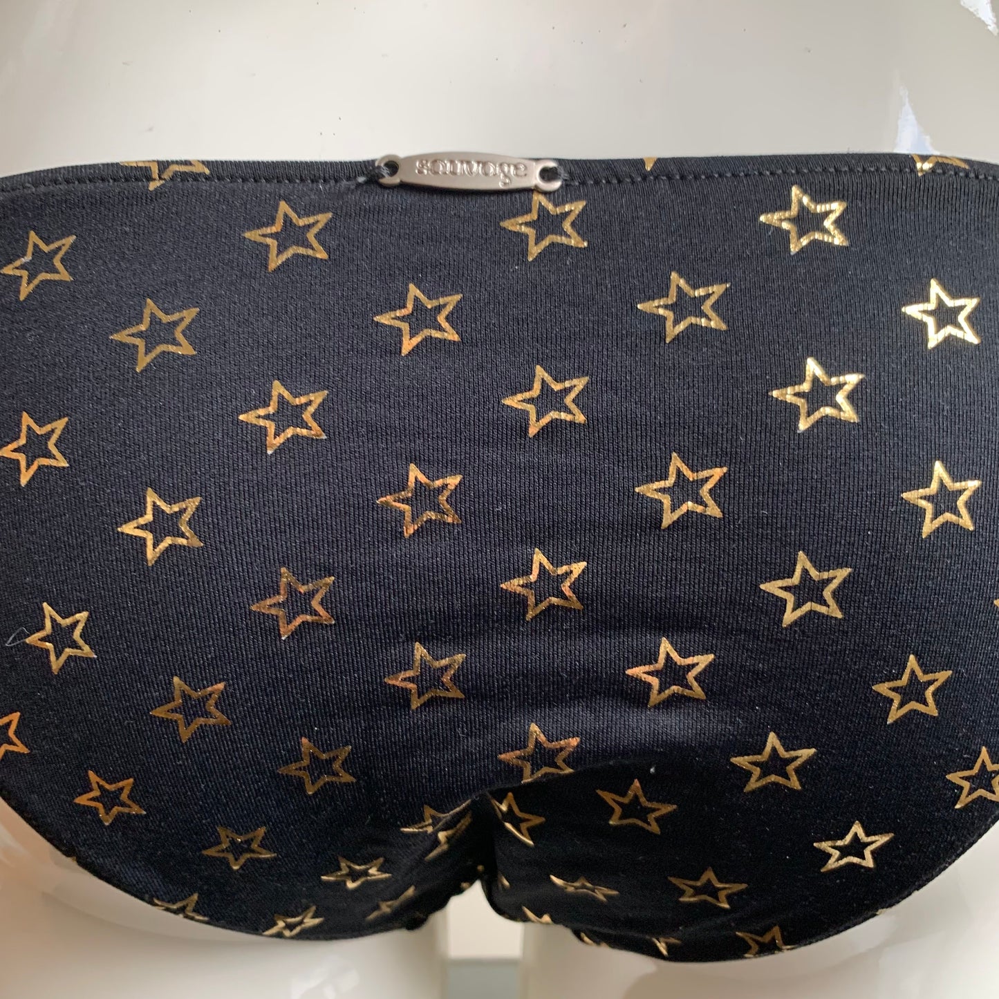 Sauvage cream & gold stars chain luxury bikini
