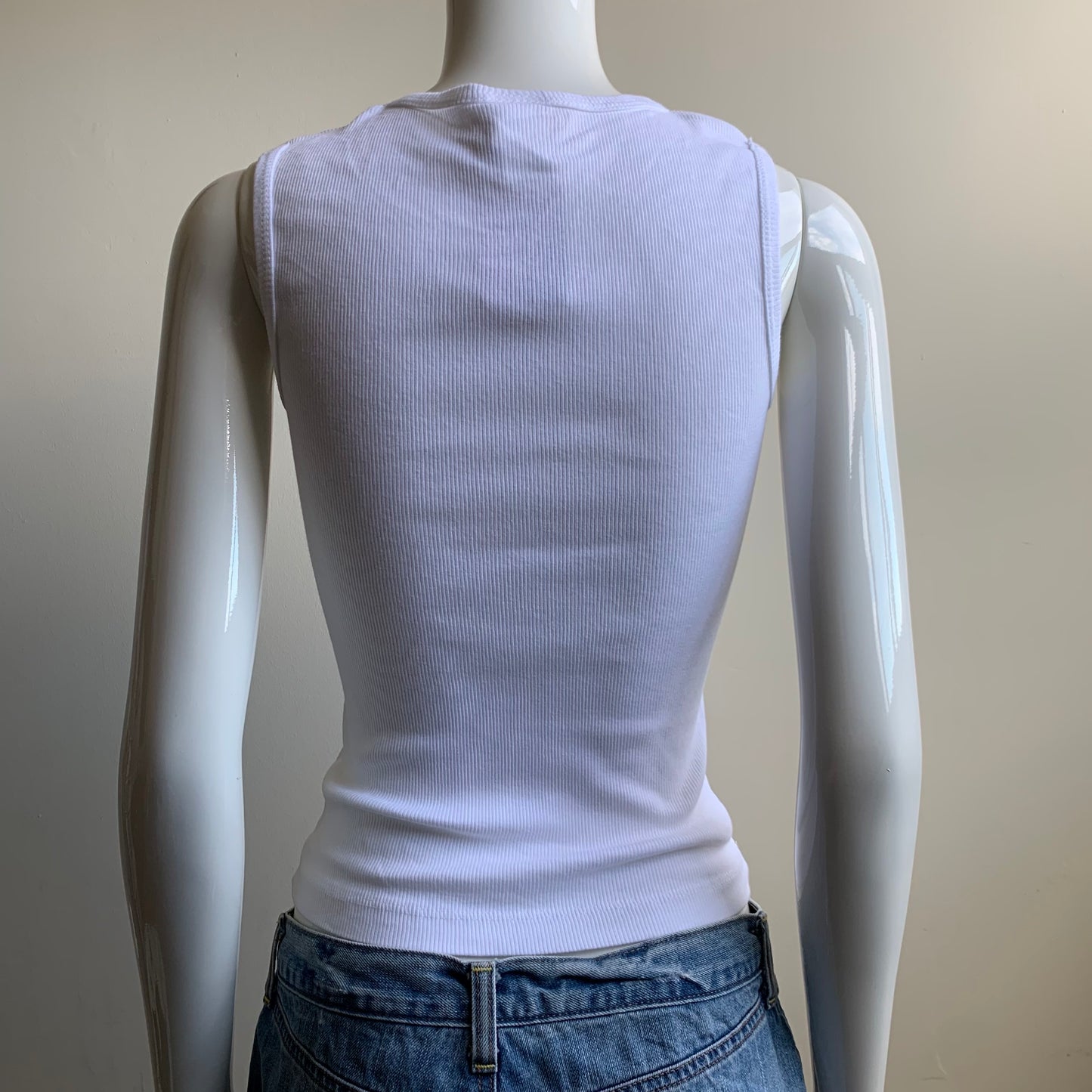 Billabong surf white ribbed logo cotton tank top