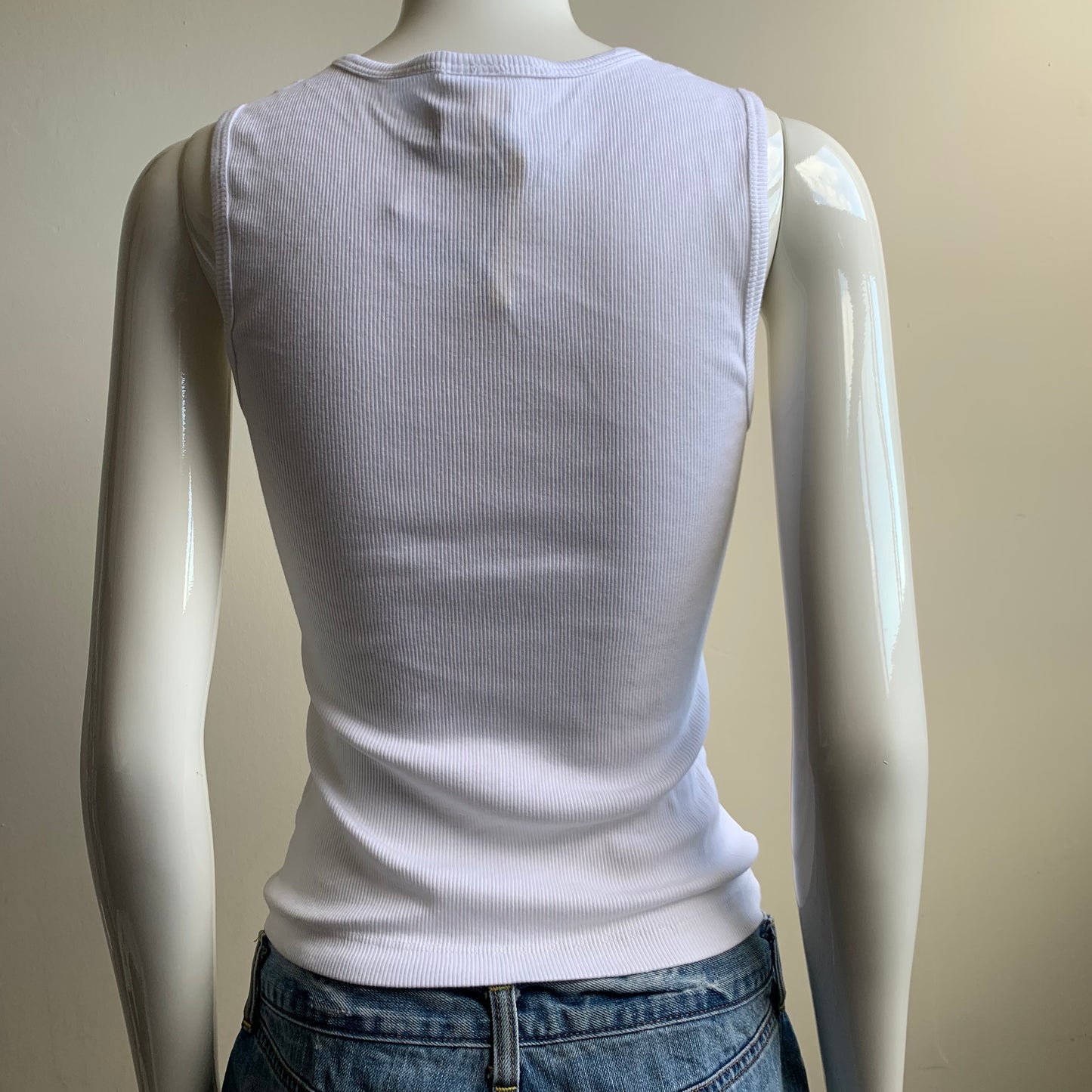 Billabong surf white & blue logo cotton ribbed tank top