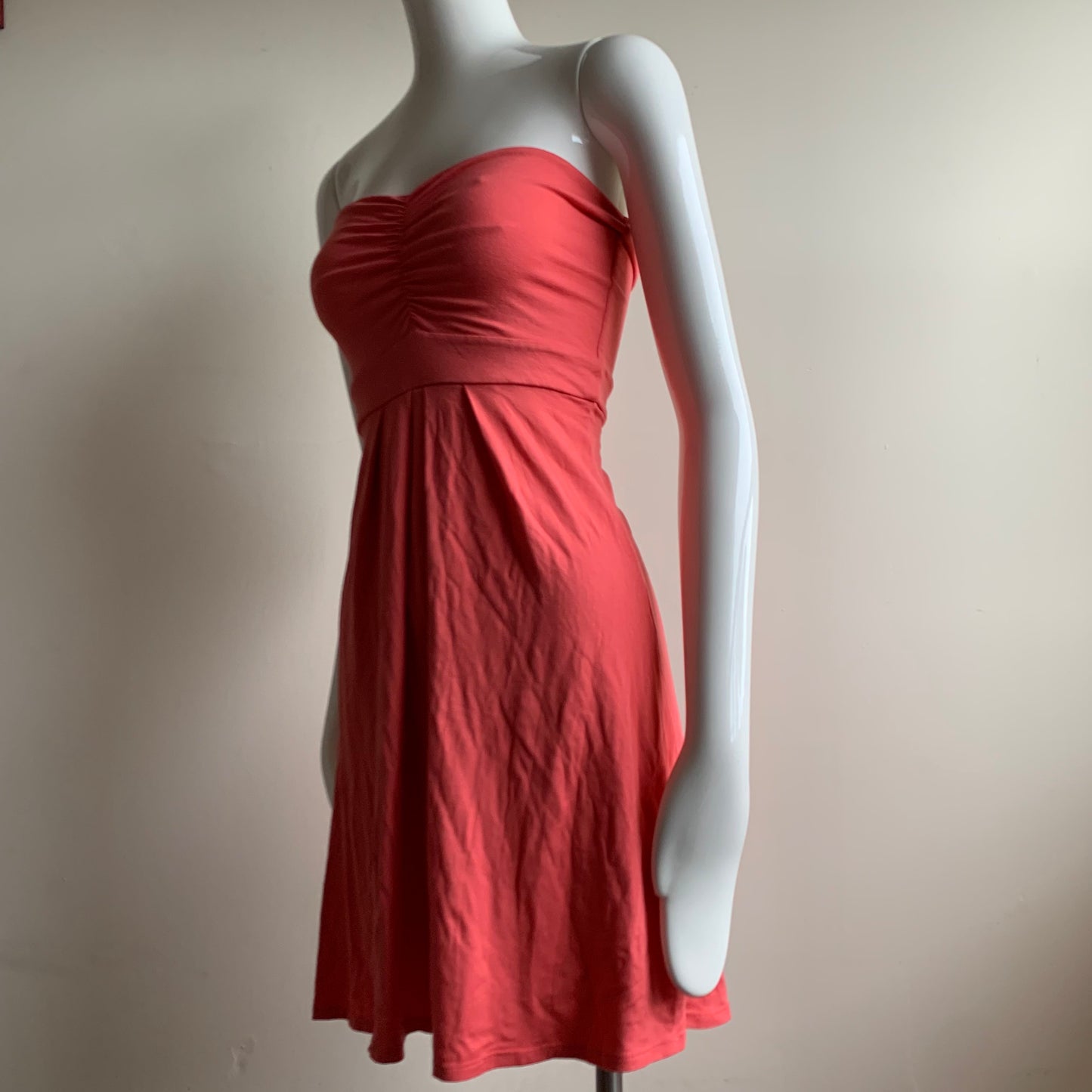 Sauvage Coral pull on cover up strapless bandeau dress