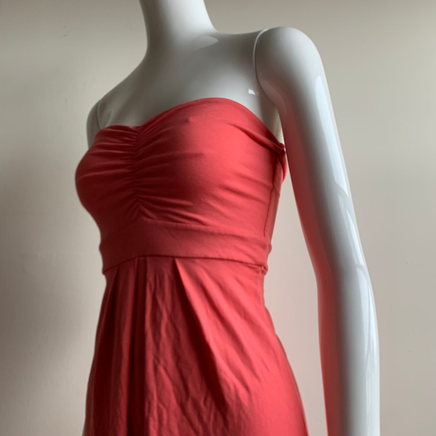 Sauvage Coral pull on cover up strapless bandeau dress