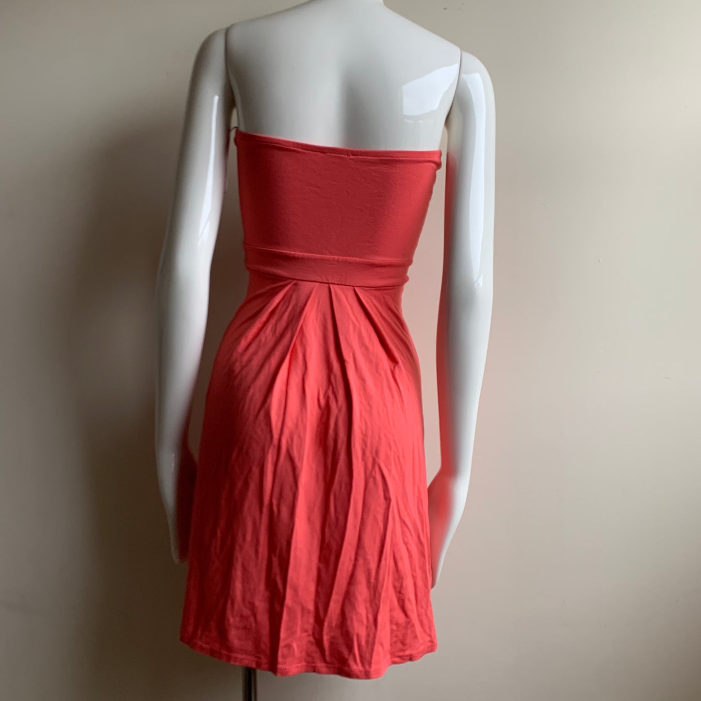 Sauvage Coral pull on cover up strapless bandeau dress