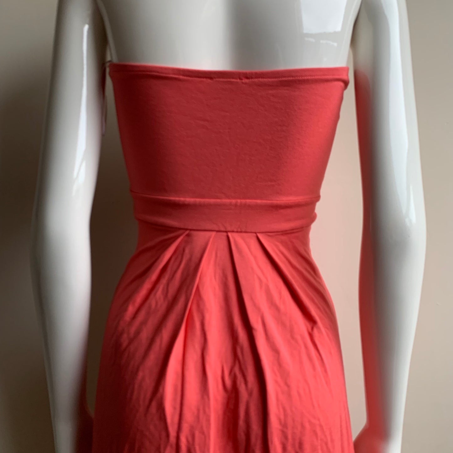 Sauvage Coral pull on cover up strapless bandeau dress