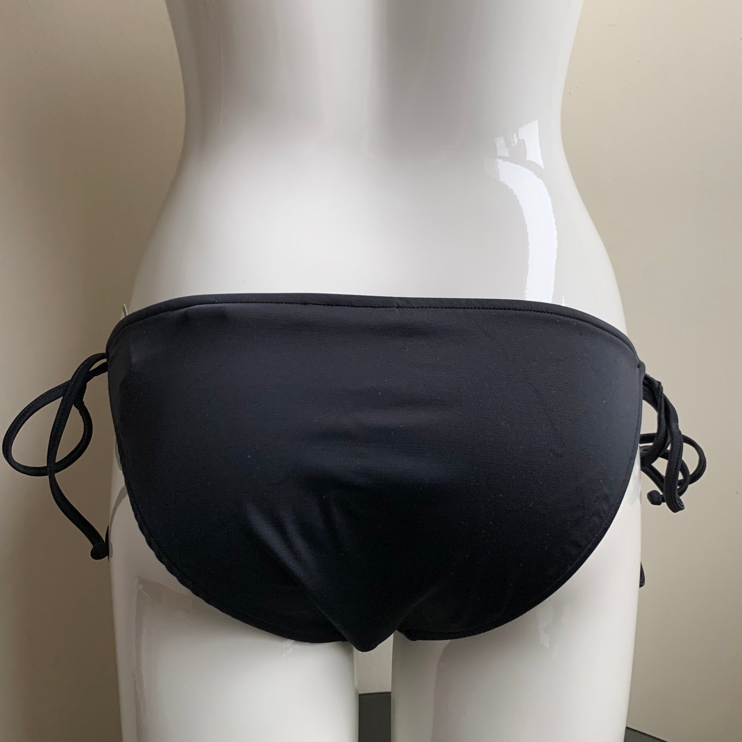 Milly Cabana solid Black Fiji String tie side bikini swim bottom S Made in USA