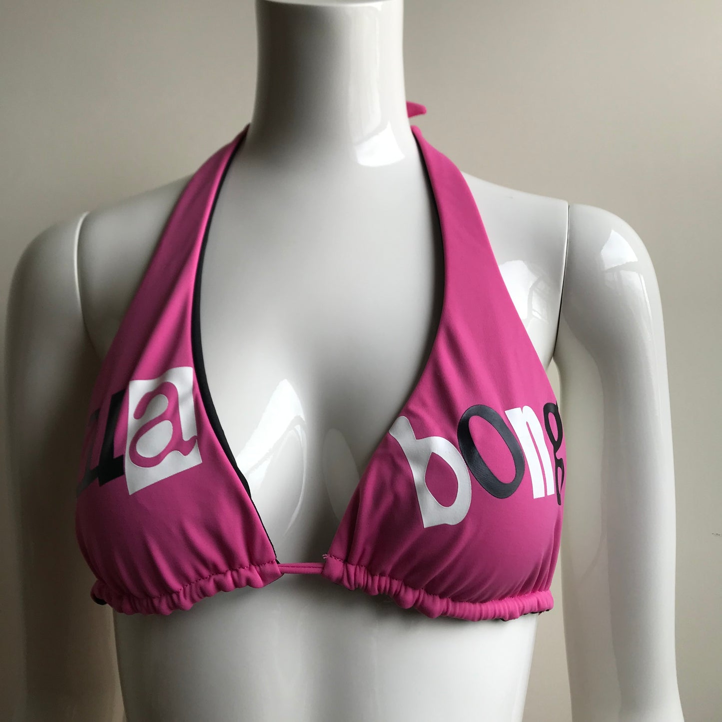 Billabong Bikini Reversible halter top Pink & Black Logo Swimsuit