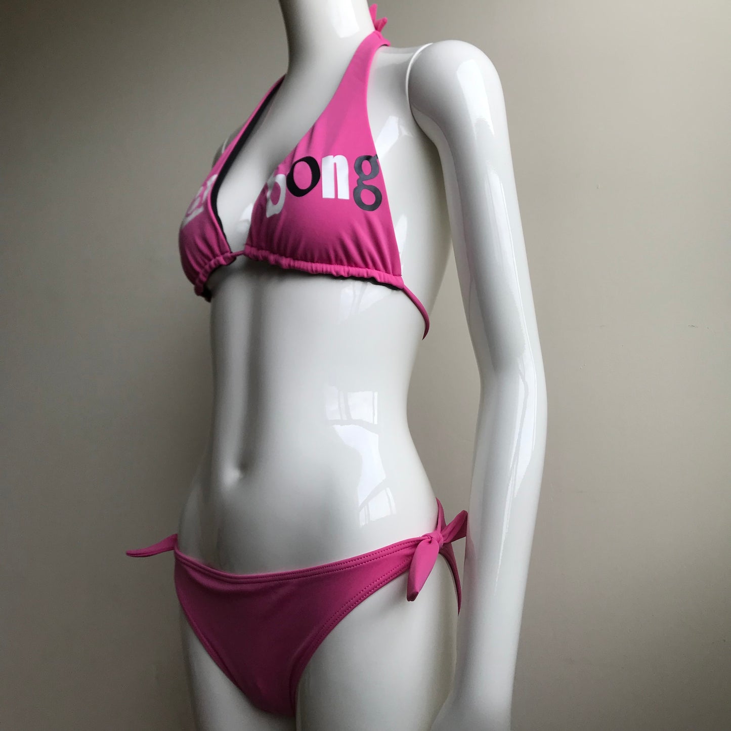 Billabong Bikini Reversible halter top Pink & Black Logo Swimsuit
