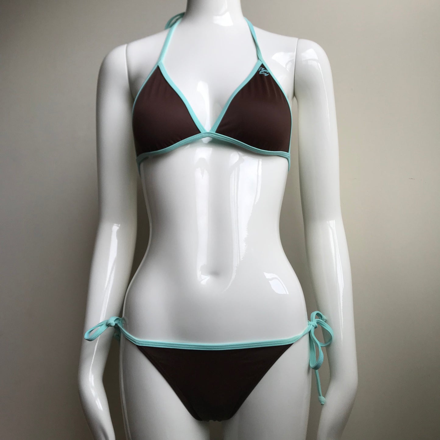 Billabong Bikini - Chocolate Brown & mint Reversible Triangle top swimsuit