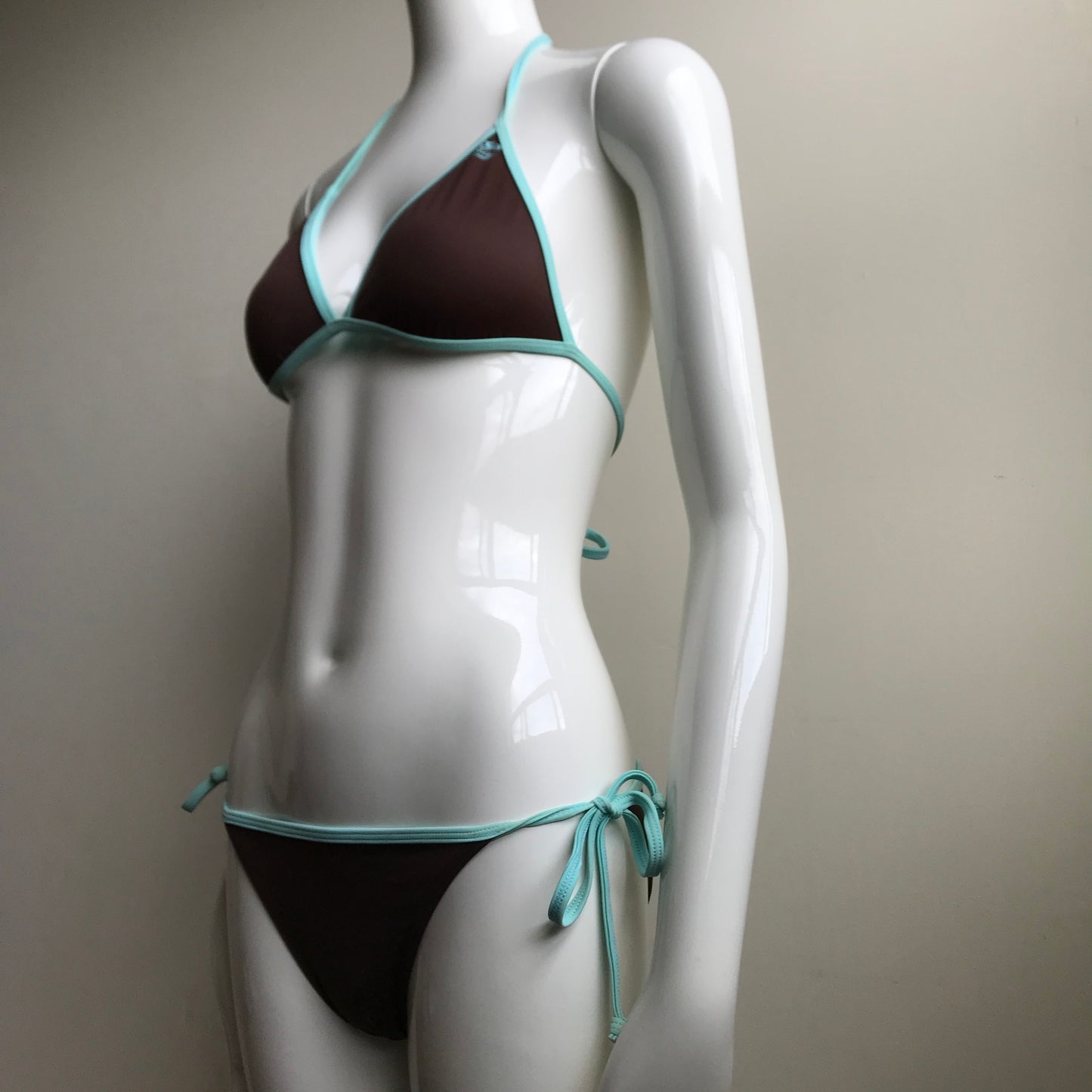 Billabong Bikini - Chocolate Brown & mint Reversible Triangle top swimsuit