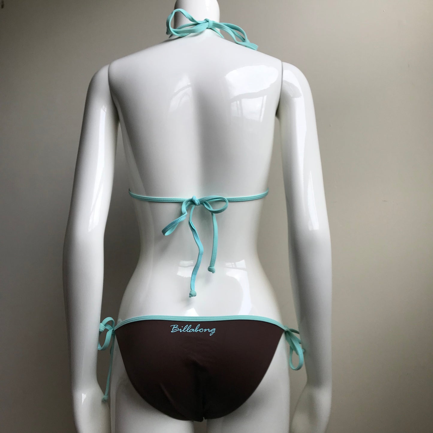 Billabong Bikini - Chocolate Brown & mint Reversible Triangle top swimsuit