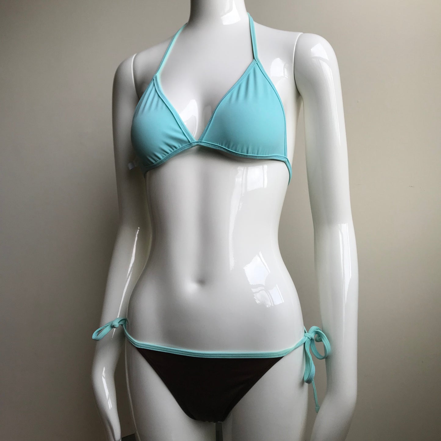 Billabong Bikini - Chocolate Brown & mint Reversible Triangle top swimsuit