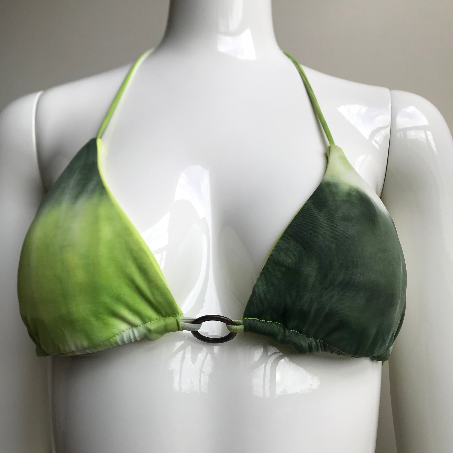 Billabong Bikini Green Tie Dye Reversible solid lime Triangle swimsuit