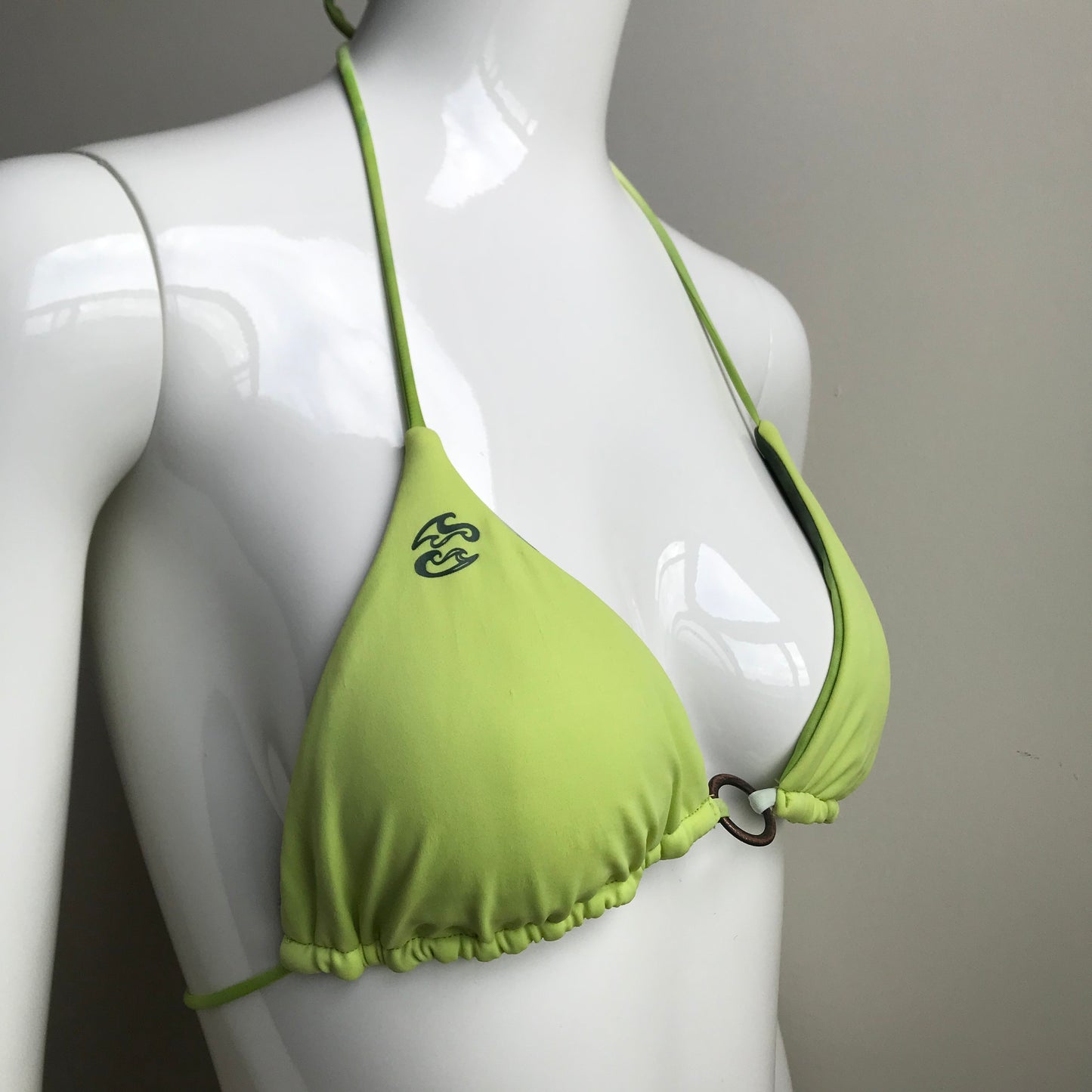 Billabong Bikini Green Tie Dye Reversible solid lime Triangle swimsuit