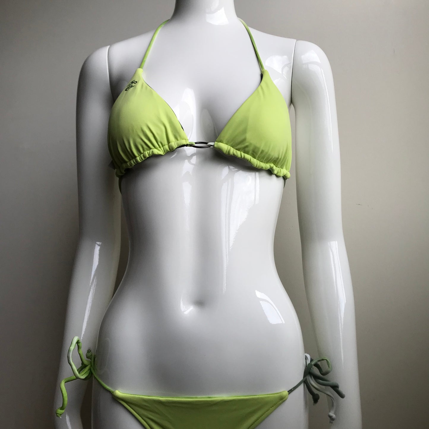 Billabong Bikini Green Tie Dye Reversible solid lime Triangle swimsuit