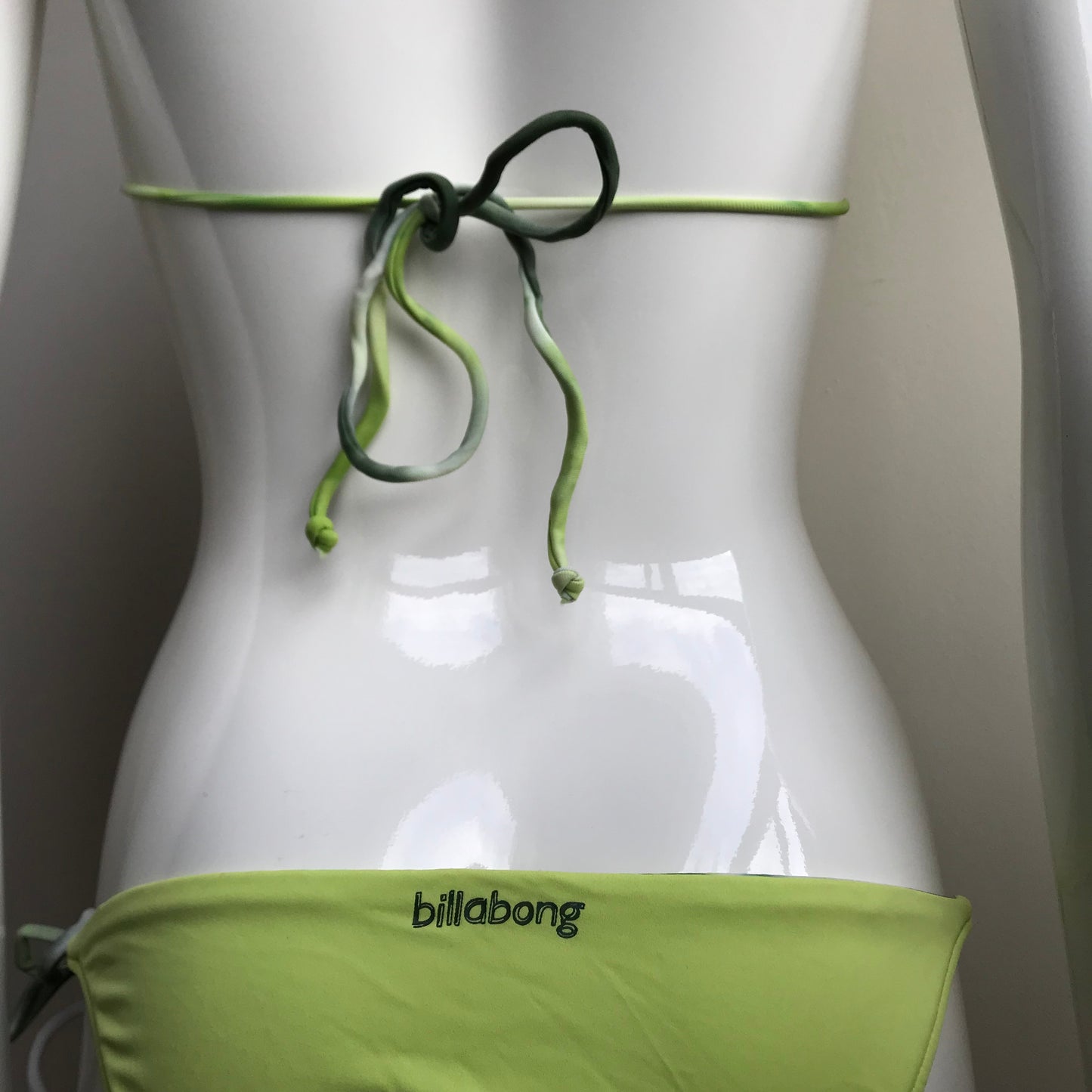 Billabong Bikini Green Tie Dye Reversible solid lime Triangle swimsuit