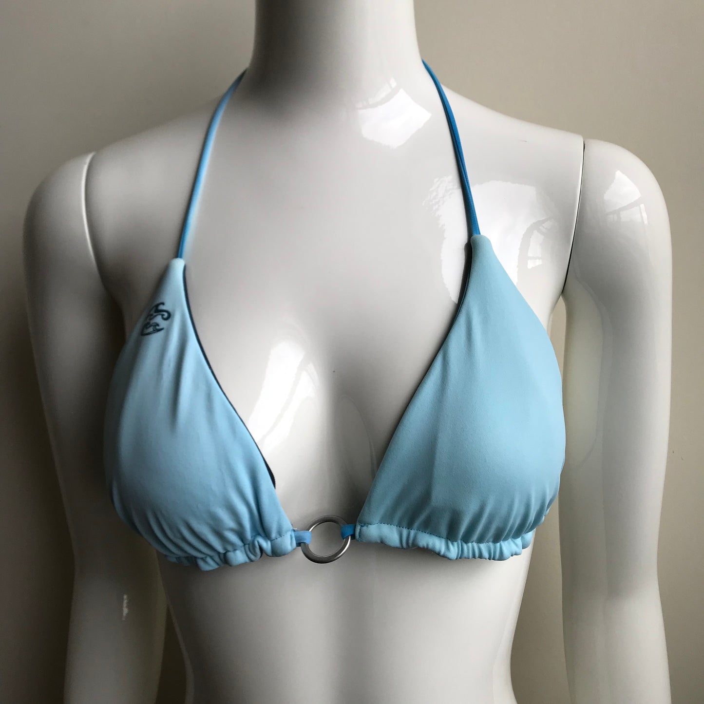 Billabong Bikini Blue Tie Dye Reversible to solid blue Triangle padded swimsuit