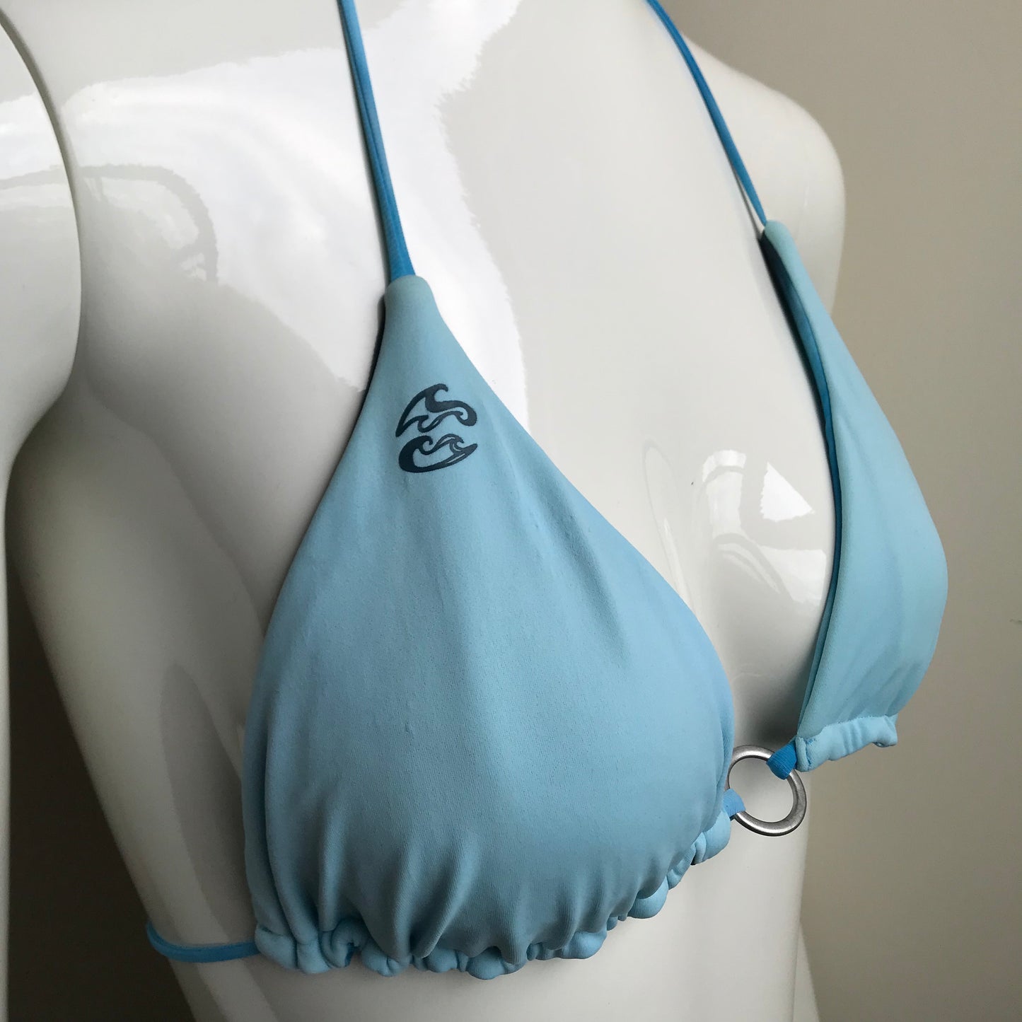 Billabong Bikini Blue Tie Dye Reversible to solid blue Triangle padded swimsuit