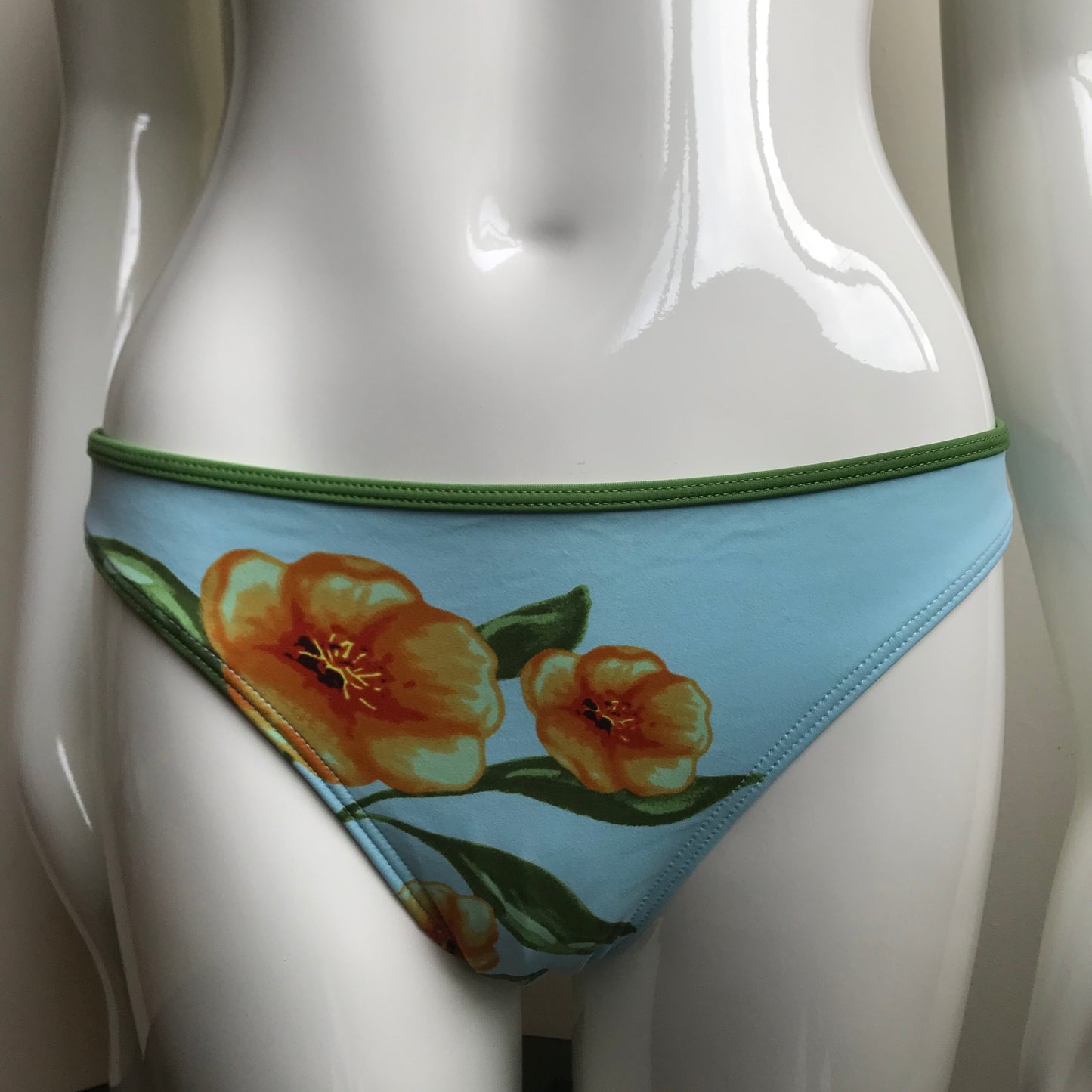 Billabong Bikini Blue & Olive Floral Print low rise triangle top swimsuit