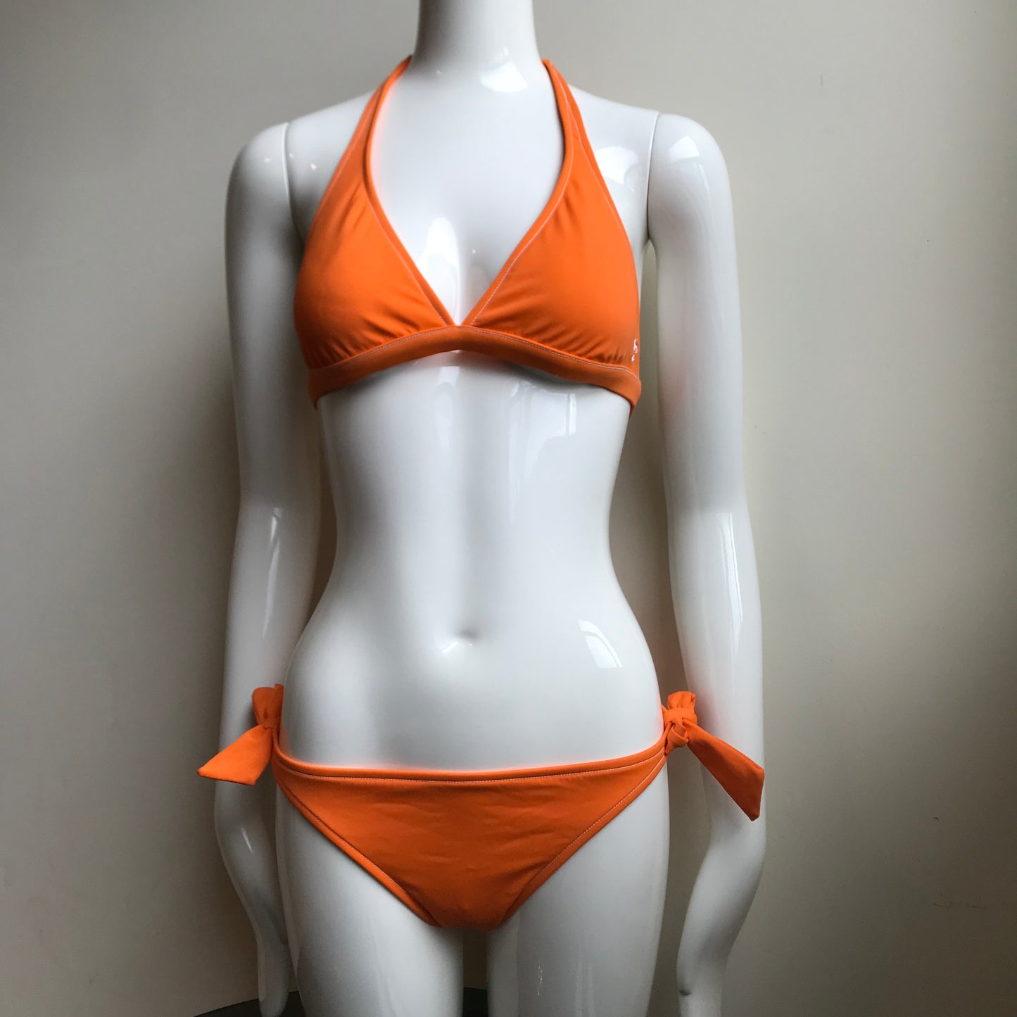 Billabong Bikini Solid Orange Halter top low rise Swimsuit