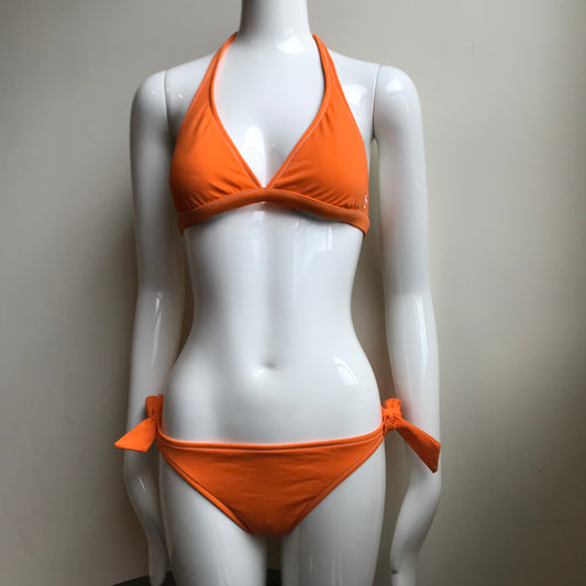 Billabong Bikini Solid Orange Halter top low rise Swimsuit