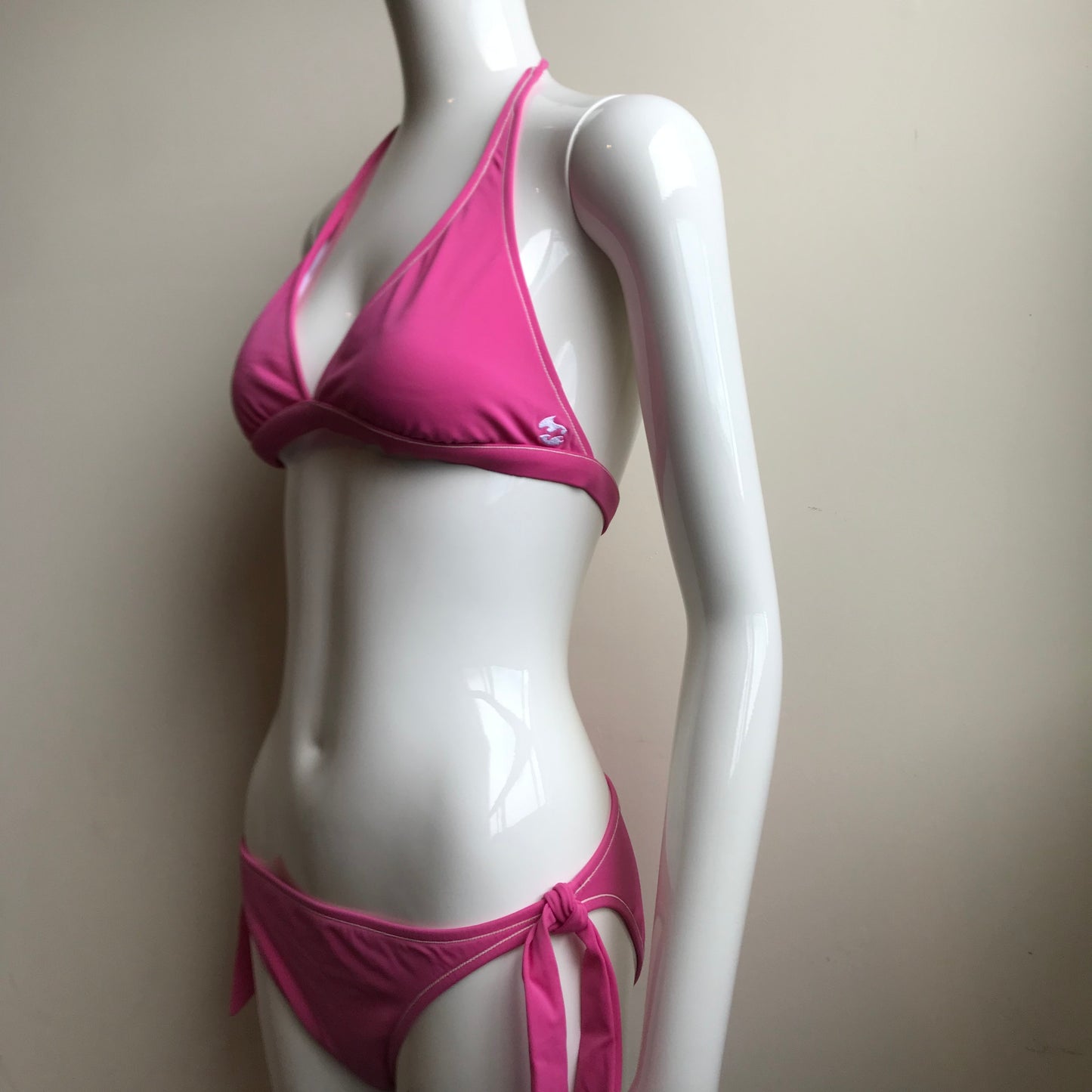 Billabong Bikini Solid Pink Halter top low rise swimsuit