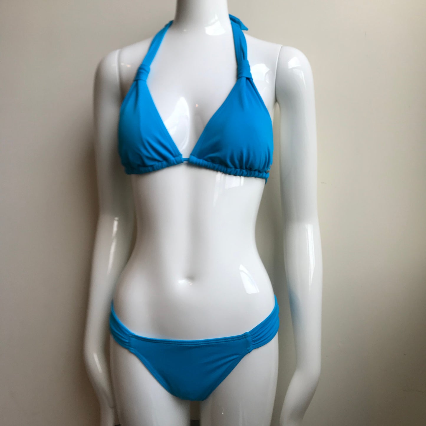 Billabong Bikini Solid Electric Blue Halter Top Low rise swimsuit