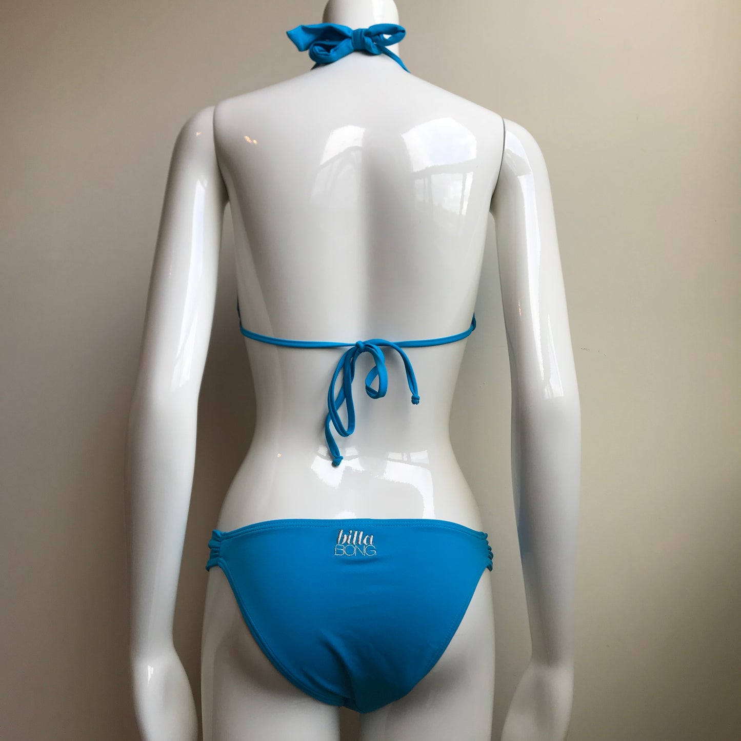 Billabong Bikini Solid Electric Blue Halter Top Low rise swimsuit