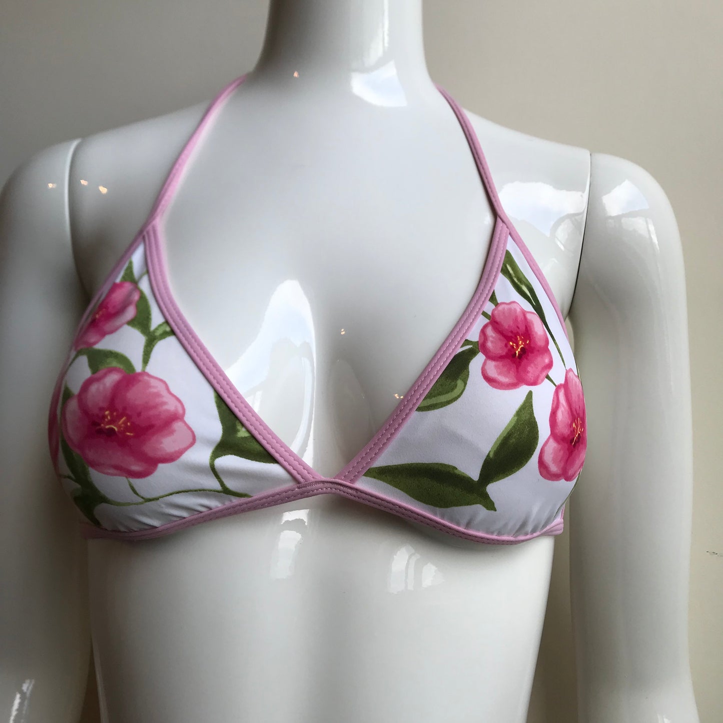 Billabong Bikini Pink & White Floral Print low rise triangle top swimsuit