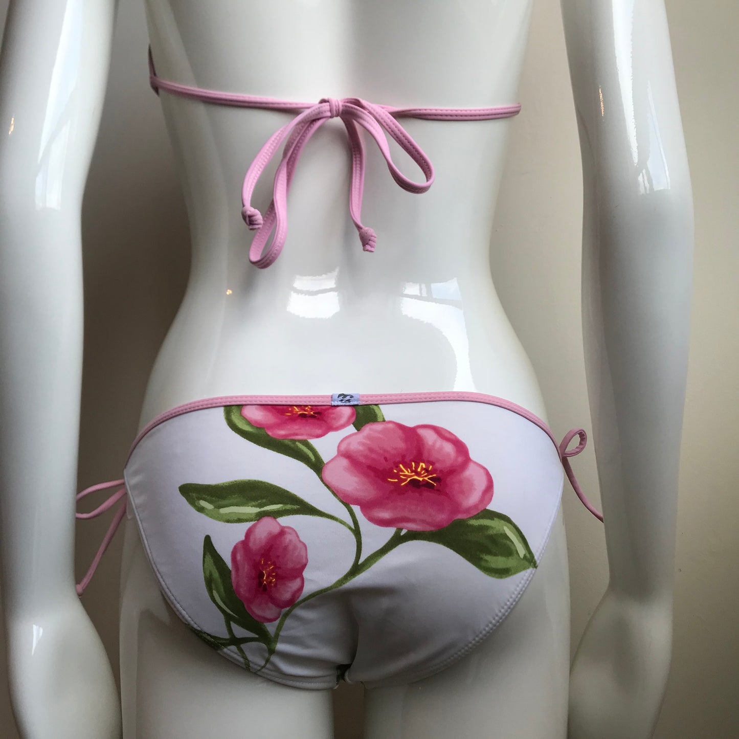 Billabong Bikini Pink & White Floral Print low rise triangle top swimsuit
