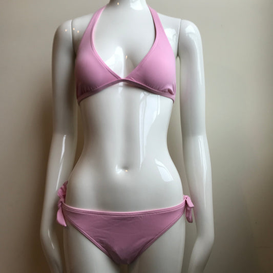 Billabong Bikini Solid Baby Light Pink Halter top low rise Swimsuit