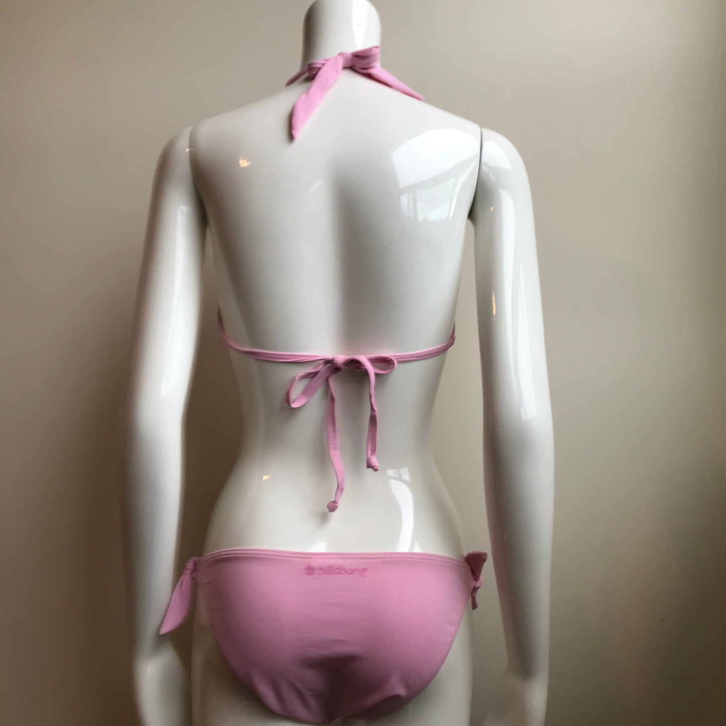 Billabong Bikini Solid Baby Light Pink Halter top low rise Swimsuit