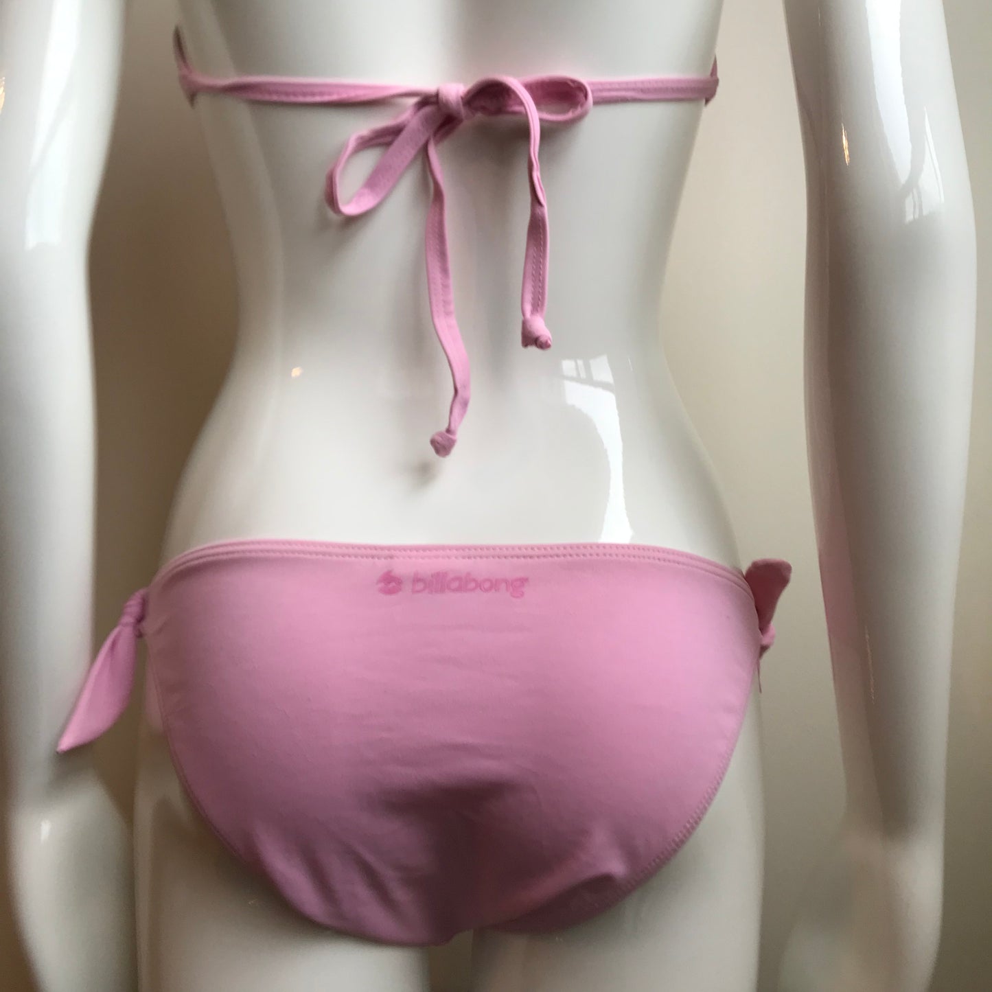 Billabong Bikini Solid Baby Light Pink Halter top low rise Swimsuit