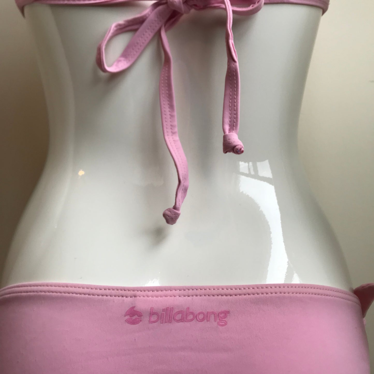 Billabong Bikini Solid Baby Light Pink Halter top low rise Swimsuit