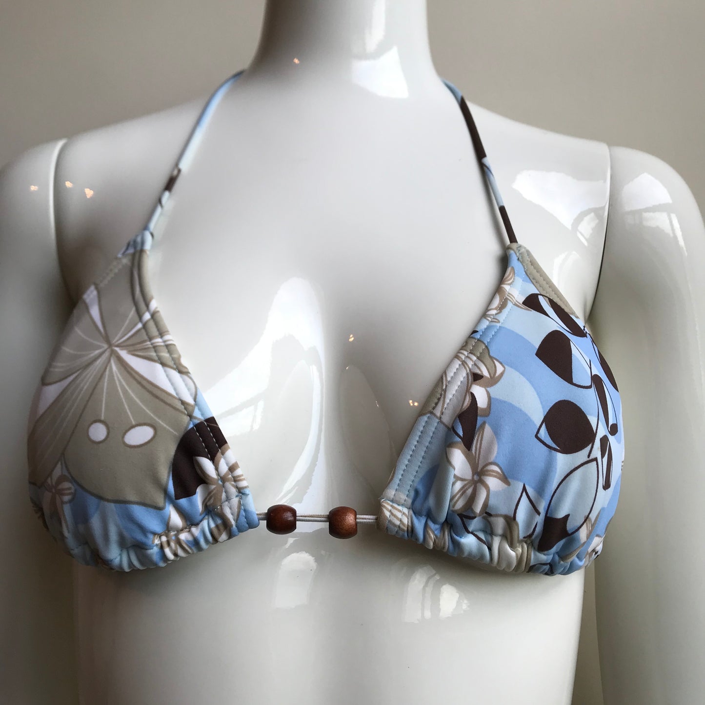 Billabong Swim Blue Brown Floral printed triangle bikini