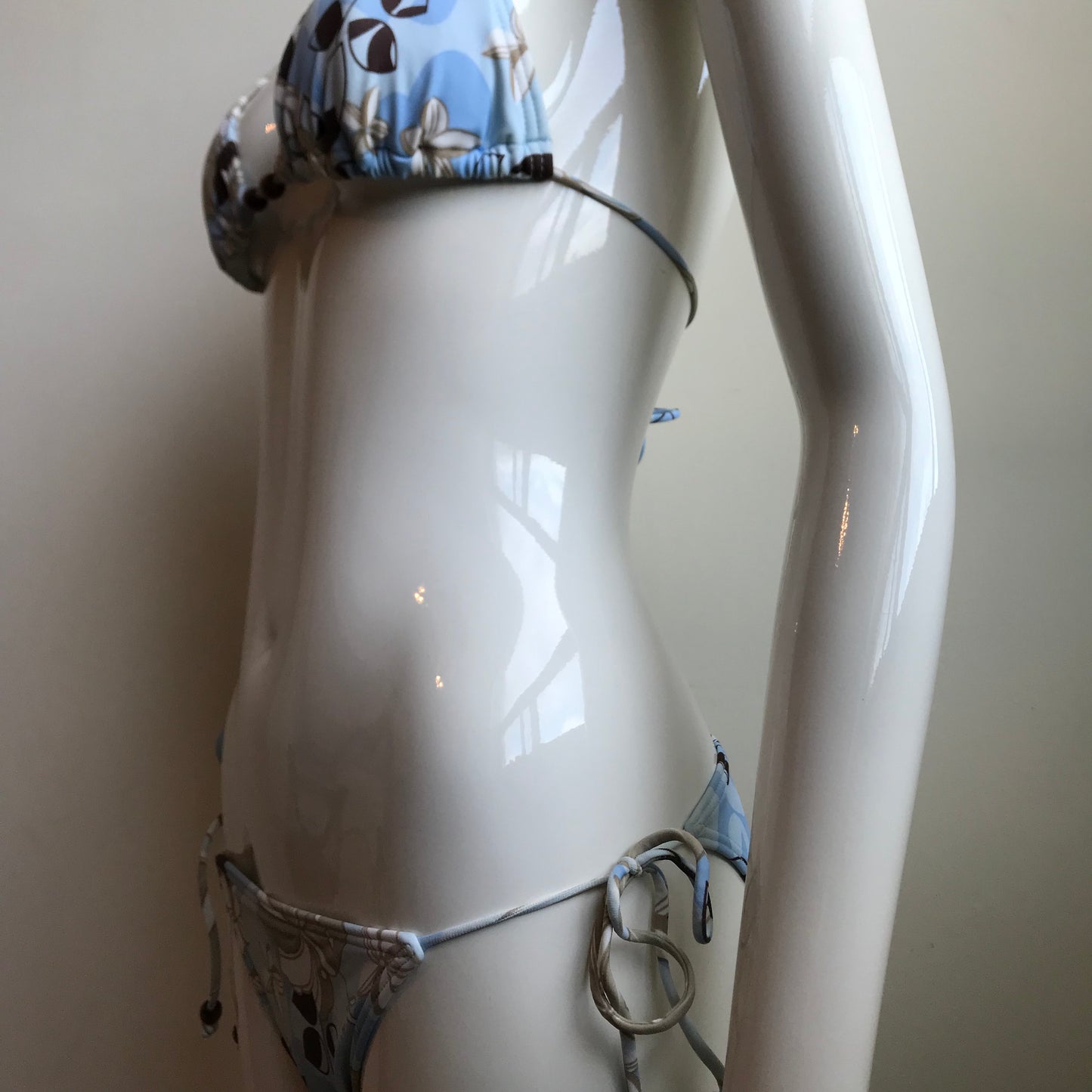 Billabong Swim Blue Brown Floral printed triangle bikini